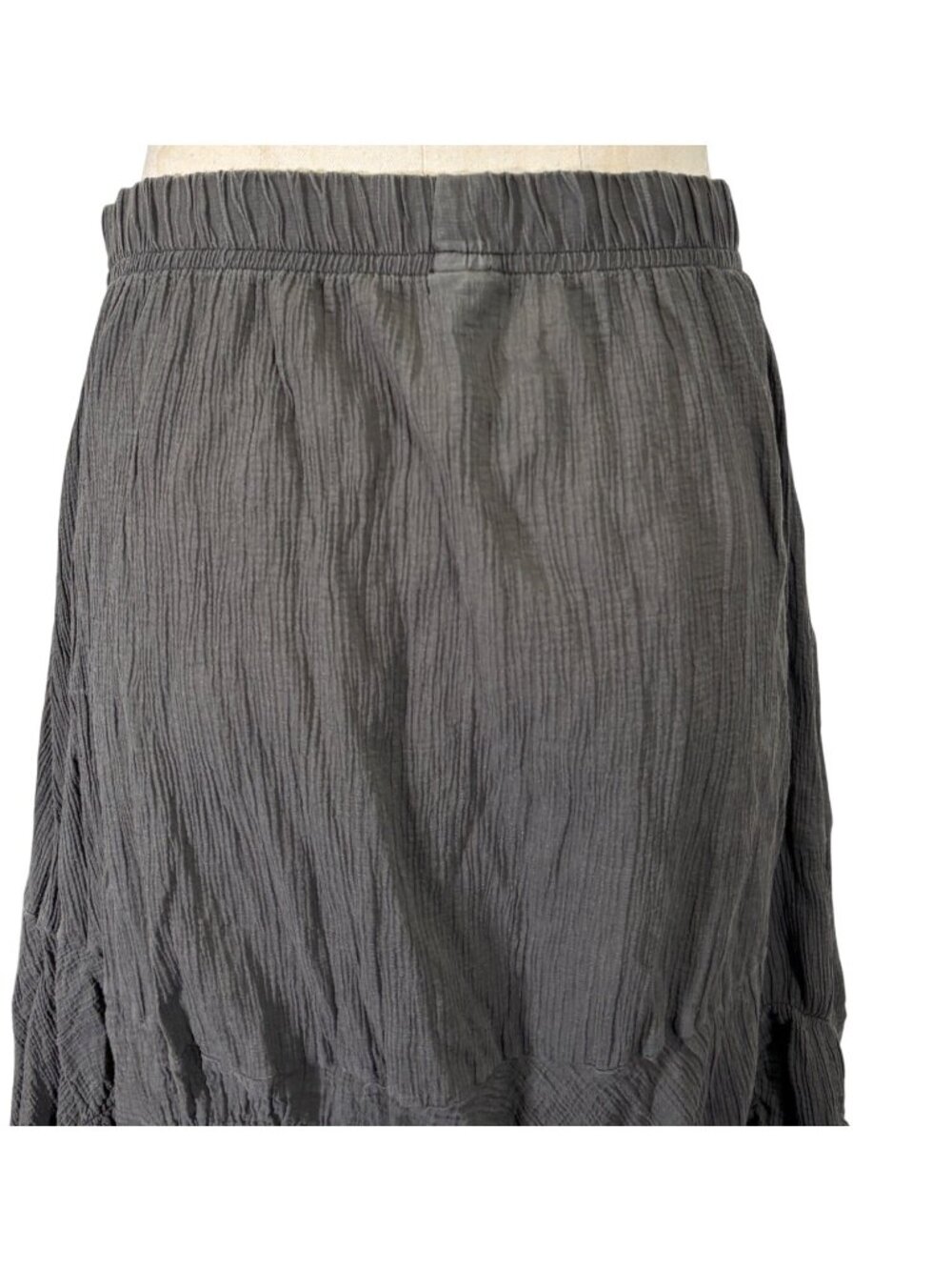 Vintage Dress To Kill Y2K Euro Crinkle Gauze Bubble Ruffle Midi Skirt Size 1 - Picture 8 of 11